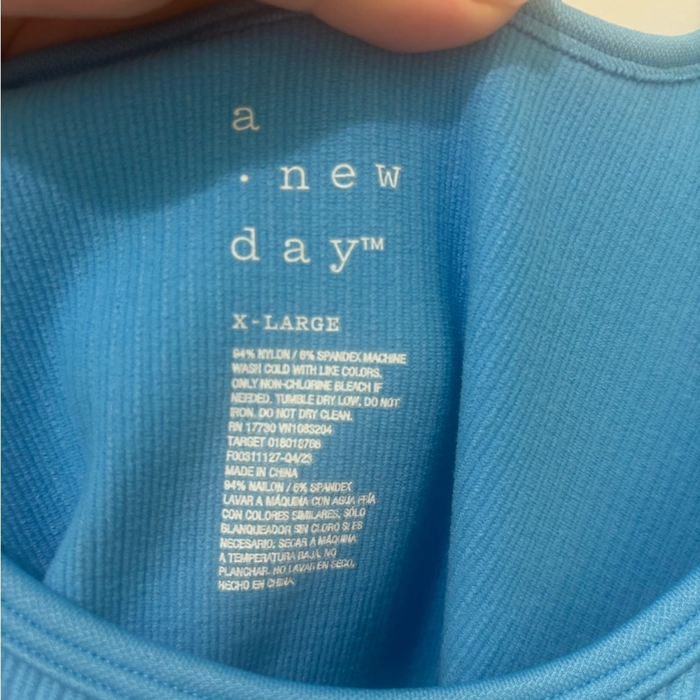 Target Blue Women's Ribbed Tank Top - Picture 3 of 5